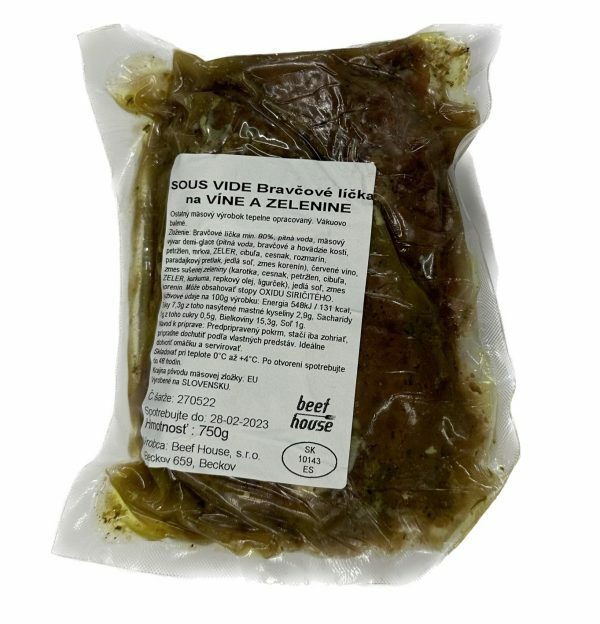 Bravčové líčka Sous-vide 750g Beef House