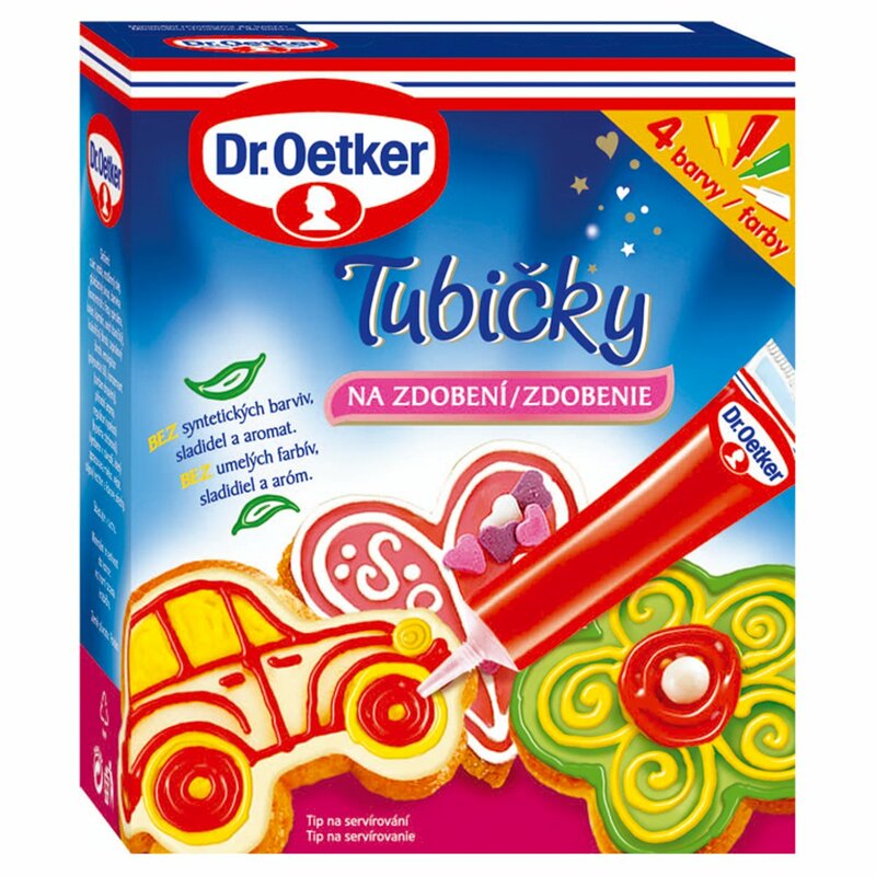 Tubičky na zdobenie 4 farby, 76g Dr. Oetker