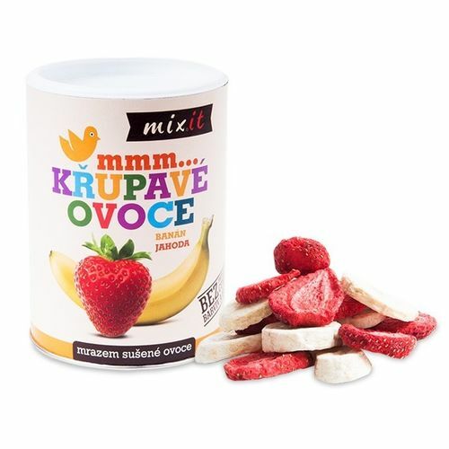 Chrumkavé ovocie Banán a jahoda 80g, Mixit