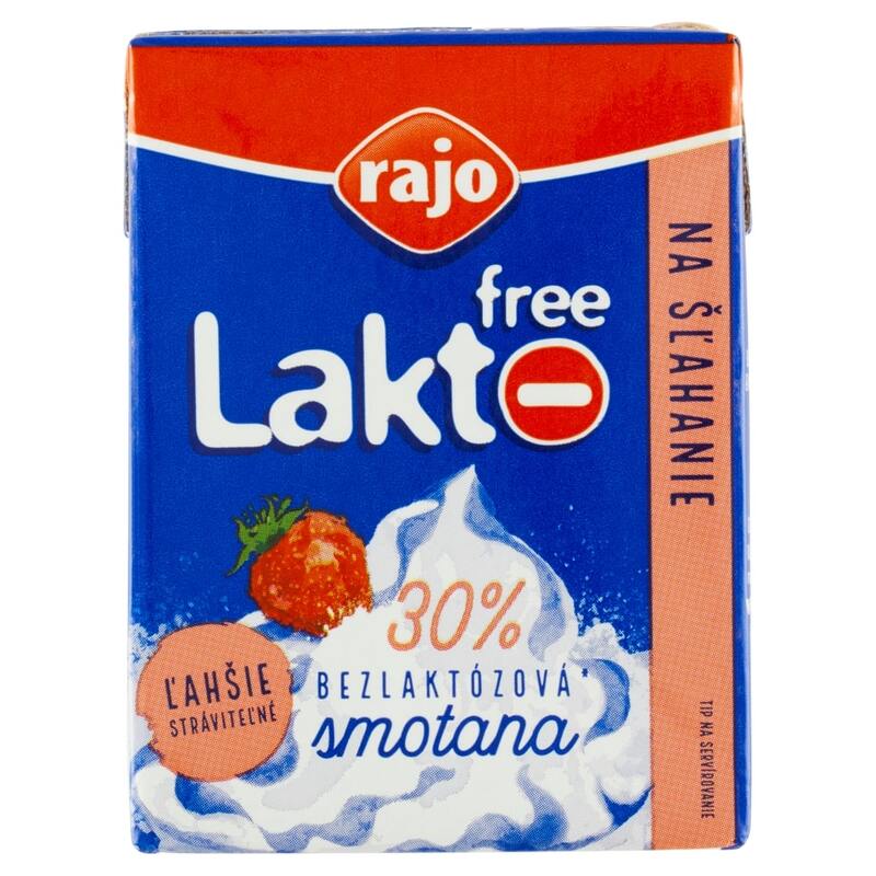Smotana na šľahanie bezlaktózová 30% RAJO 200ml