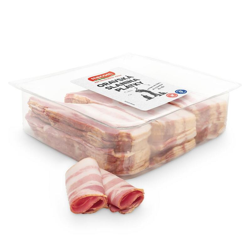 Slanina oravská plátky OA 1kg Mecom
