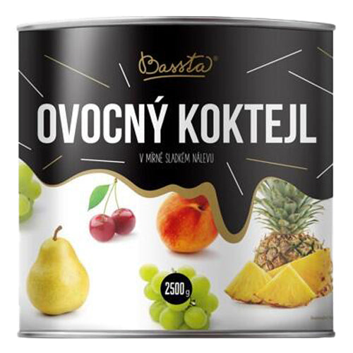 Kompót ovocný koktejl 2,5kg Bassta
