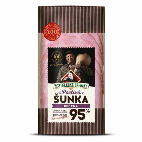 Šunka Poctivá pečená nárez bravčový 95% 100g, KU