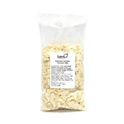 Mandle blanšírované (lúpané) hobľované 500g Lunys