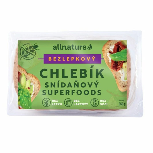 Allnature Chlebík bezlepkový raňajkový superfoods 350g