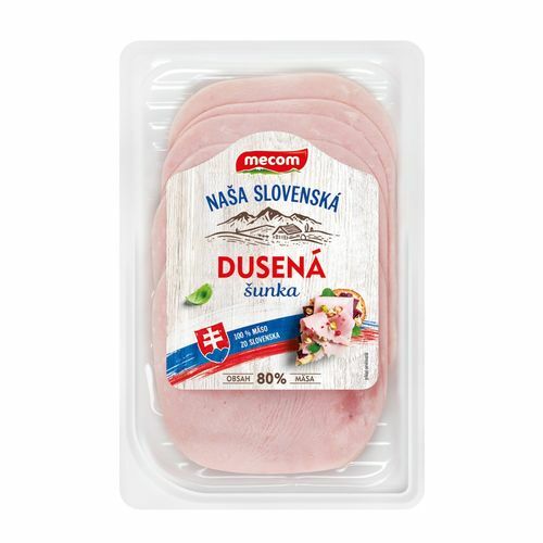 Šunka dusená nárez bravčový 90% 100g, Mecom