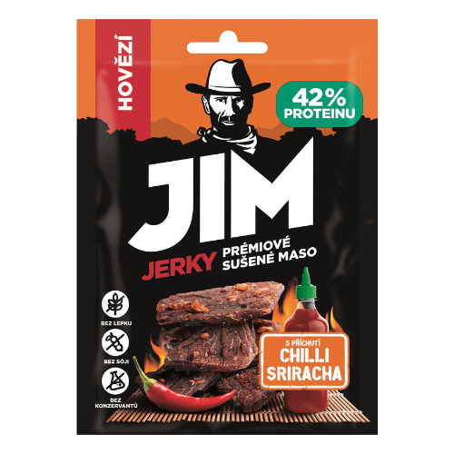 Jim Jerky hovädzie s príchuťou chilli Sriracha 23g