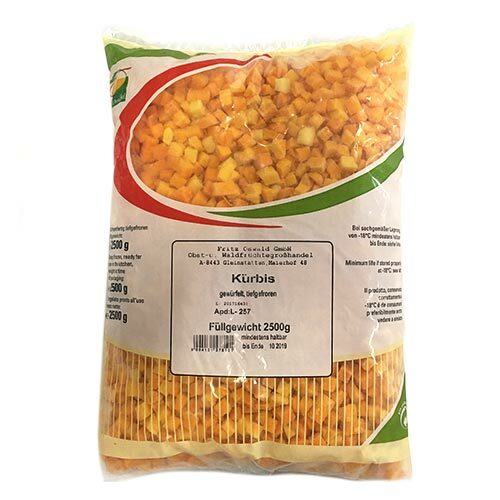 Mrazená Tekvica oranžová kocky 1x1cm 2,5kg Oswald