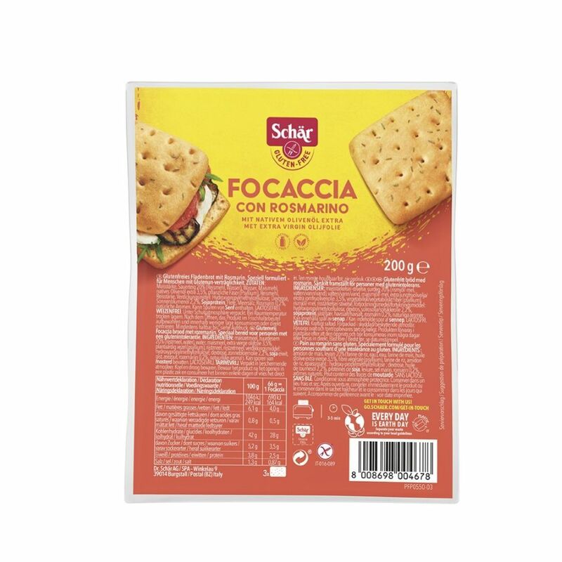 Focaccia al Rosmarino bezgluténový 200g Schär