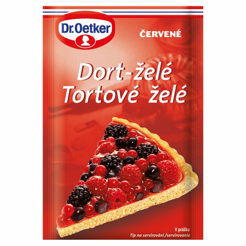 Tortové želé v prášku, červené 10g Dr. Oetker