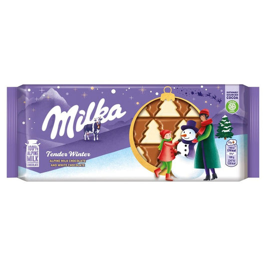 Milka Sweet winter, mliečna a biela čokoláda 90g