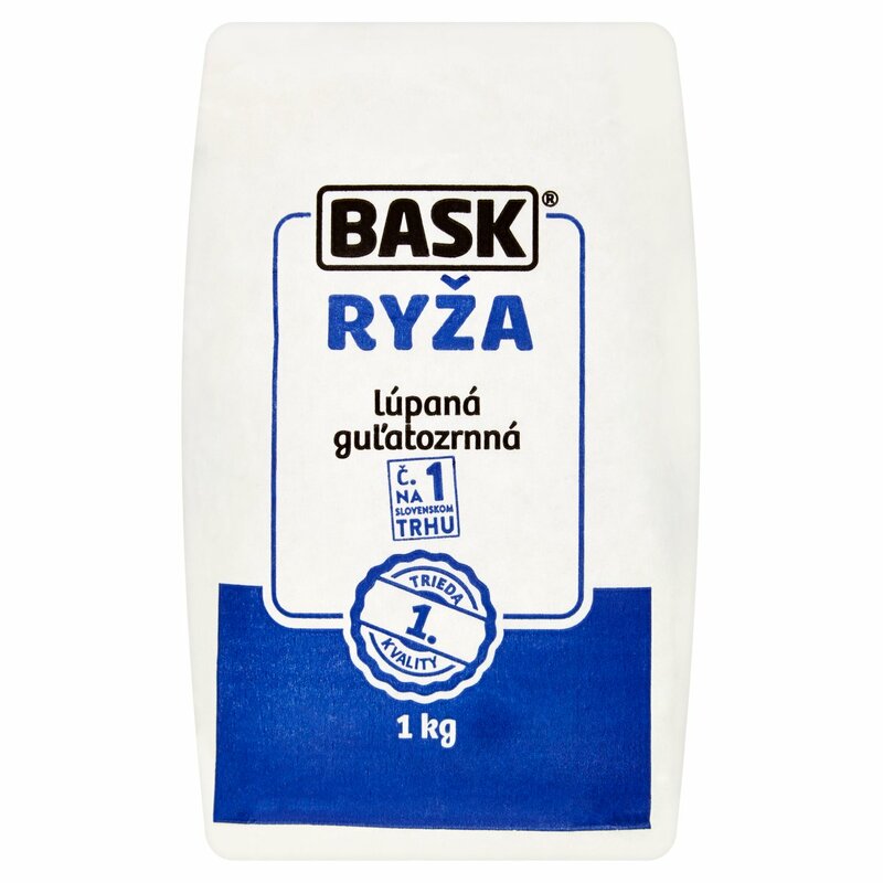 Ryža Guľatozrnná lúpaná 1kg Bask
